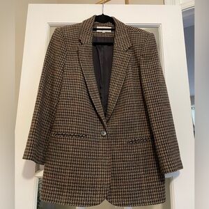 Kristen Blake longline Brown Houndstooth Blazer sz S